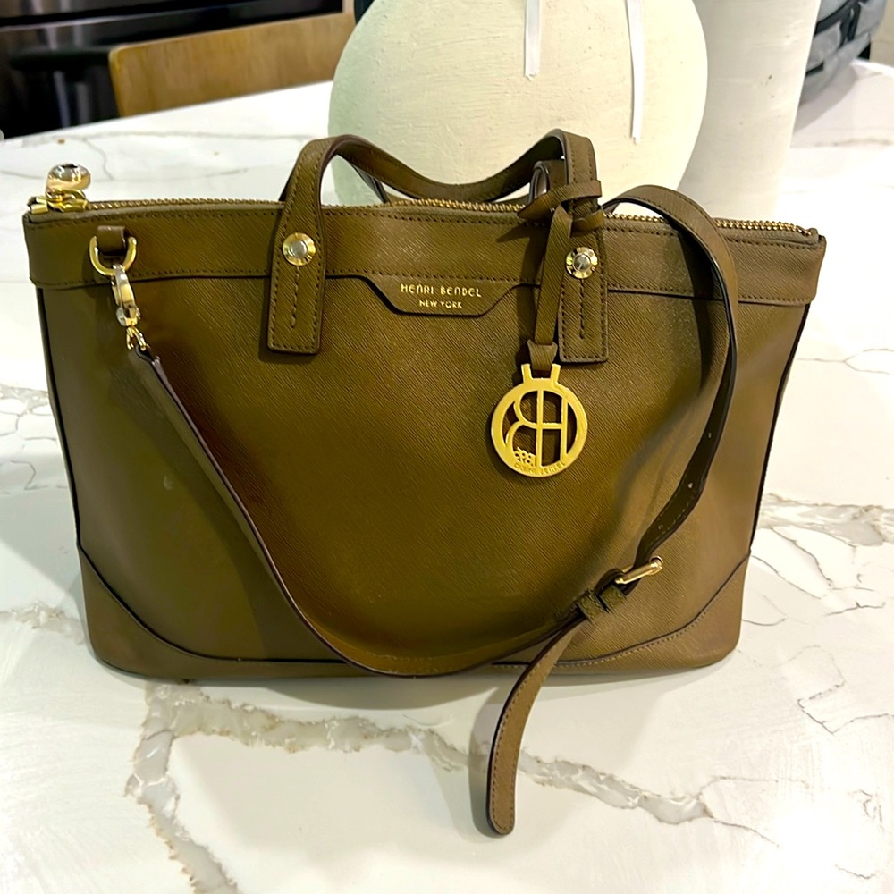 Henri Bendel West 57th Satchel olive tote large